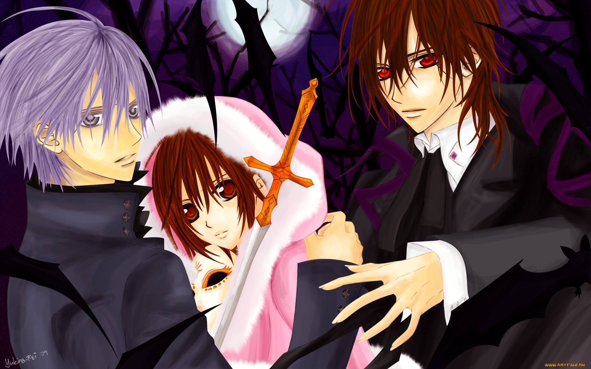 , vampire knight, yuuki, cross, kiryu, zero, kuran, kaname, , , , , , 